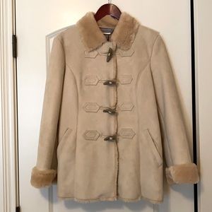 Ann Taylor suede-fur lined coat